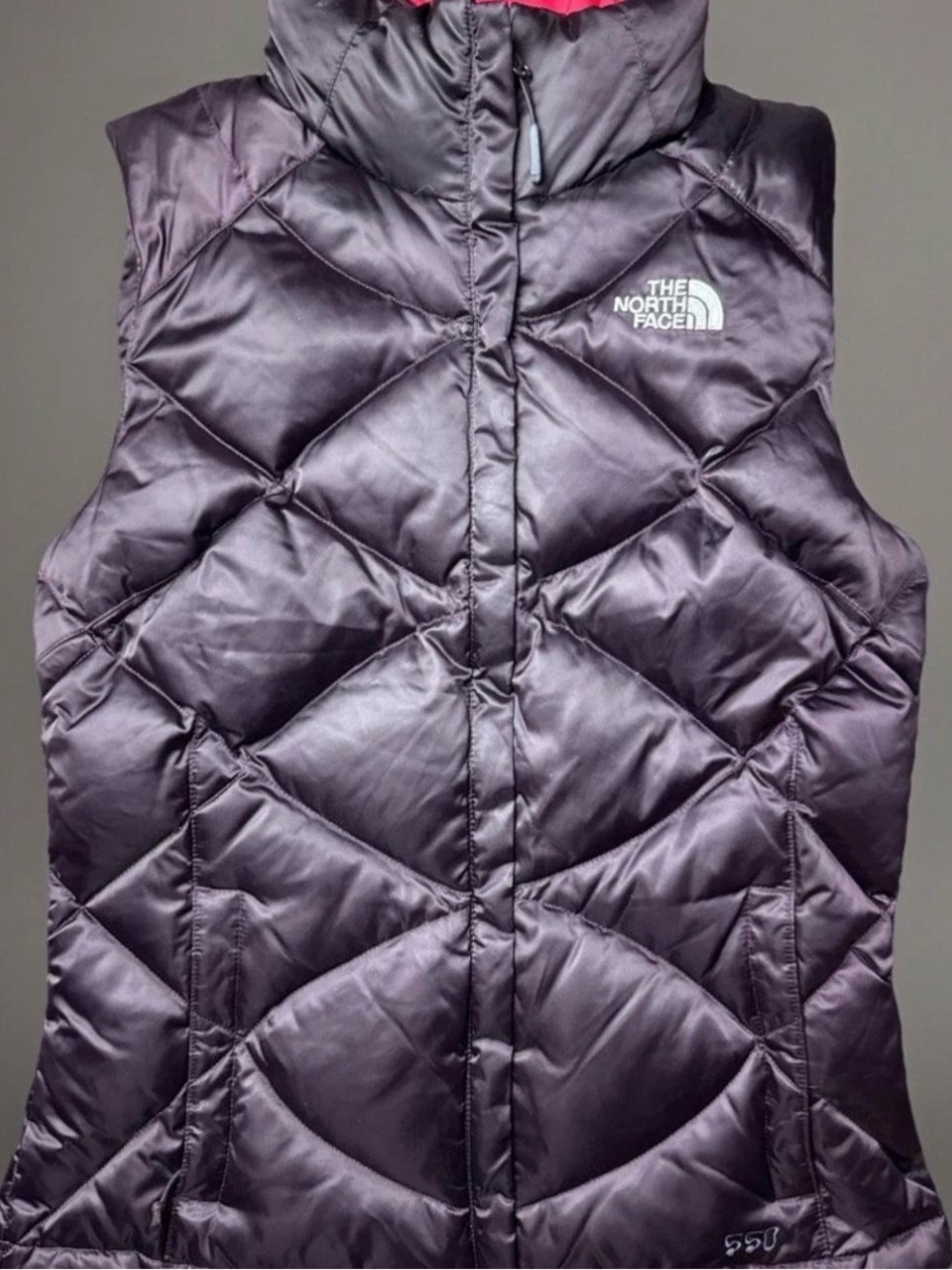 The North Face Aconcagua 550 Down Women's Vest XS Purple Wine Full Zip